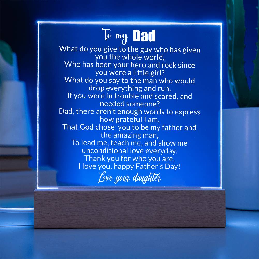 To My Dad |  Happy Father's Day - Square Acrylic Plaque