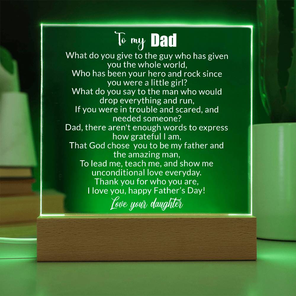 To My Dad |  Happy Father's Day - Square Acrylic Plaque