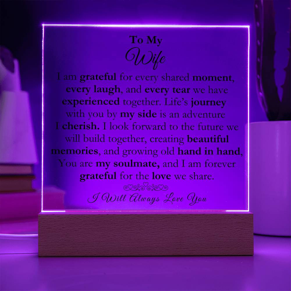 To My Wife Acrylic Square Plaque