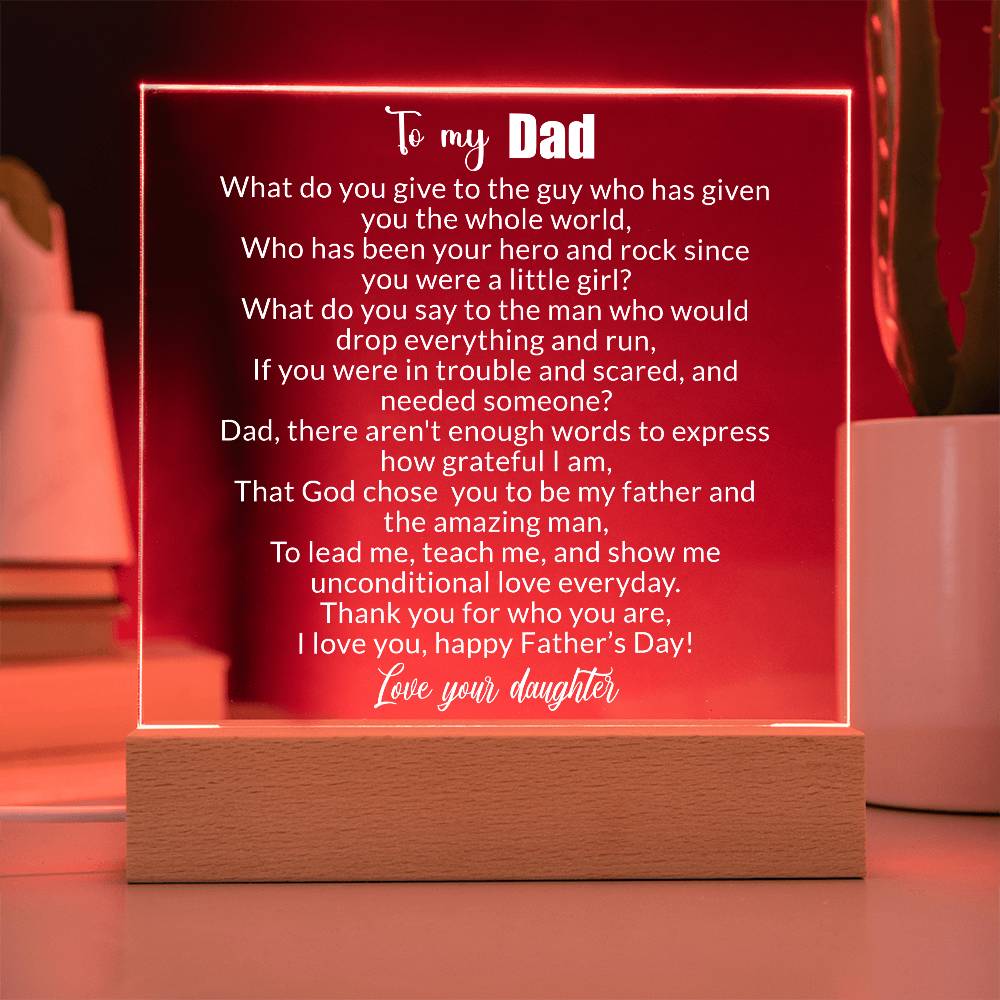 To My Dad |  Happy Father's Day - Square Acrylic Plaque