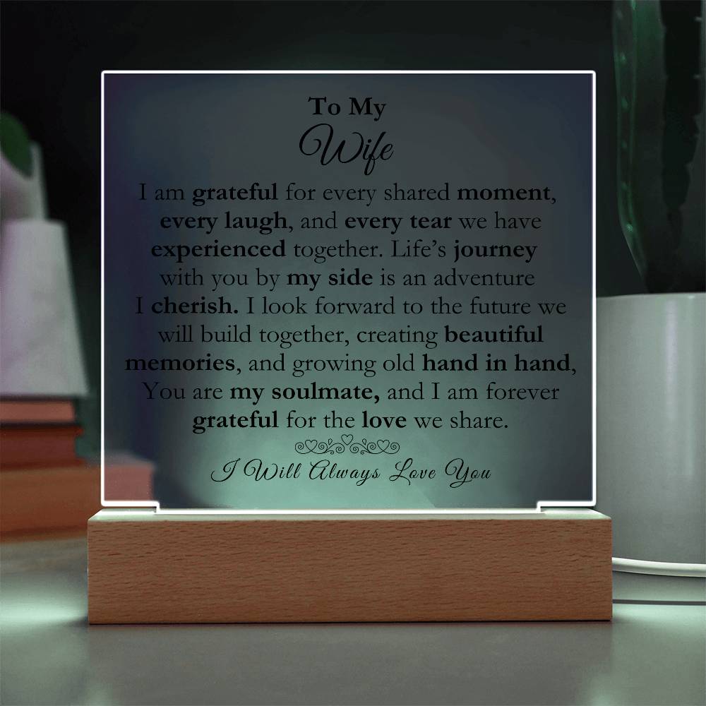 To My Wife Acrylic Square Plaque