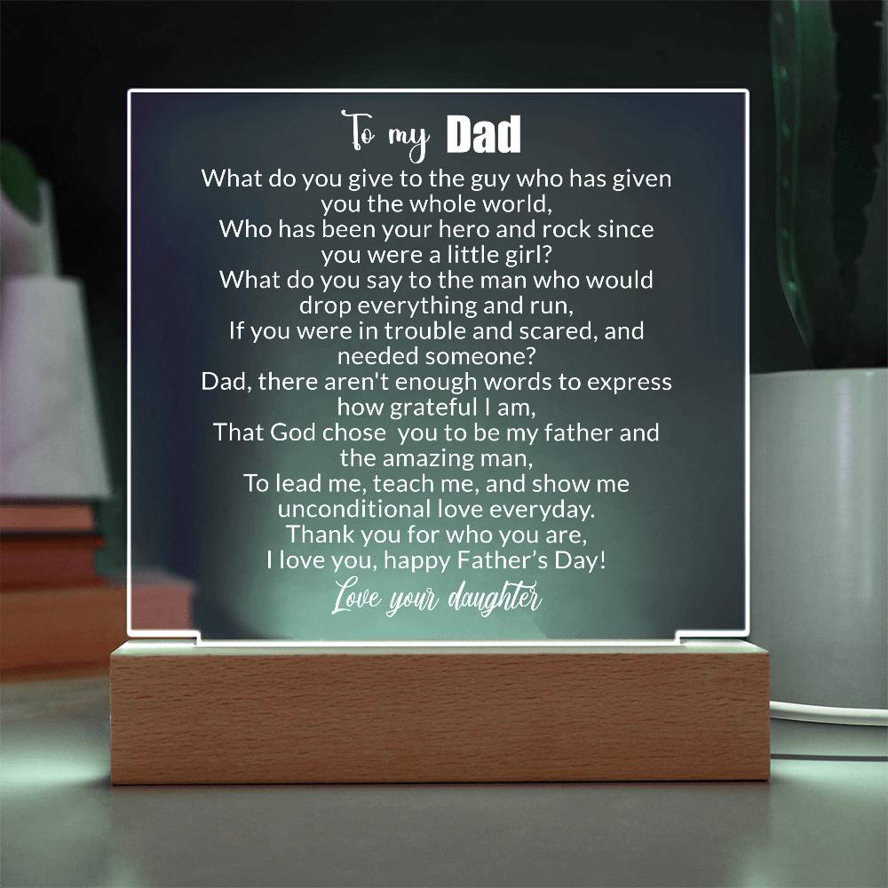 To My Dad |  Happy Father's Day - Square Acrylic Plaque