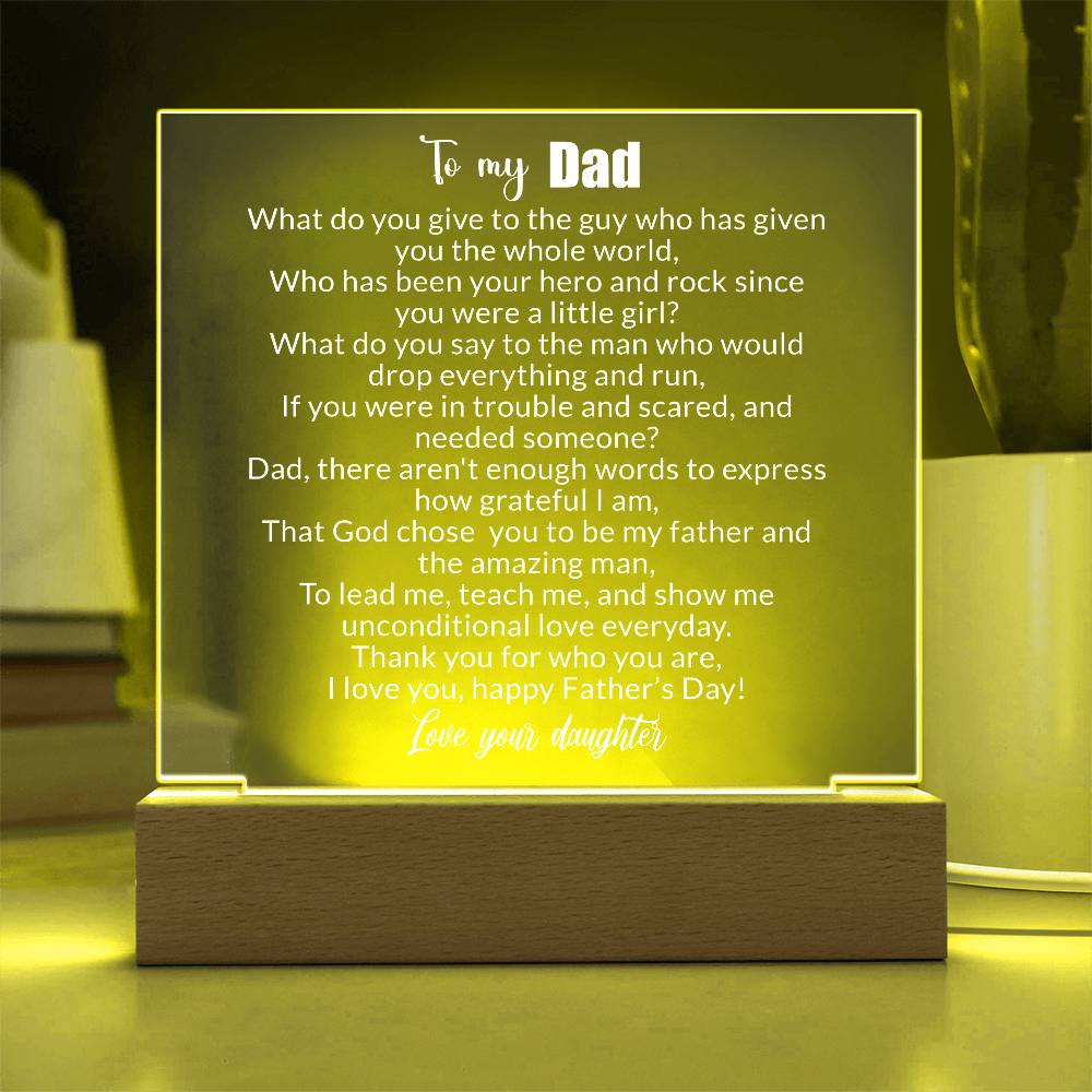 To My Dad |  Happy Father's Day - Square Acrylic Plaque