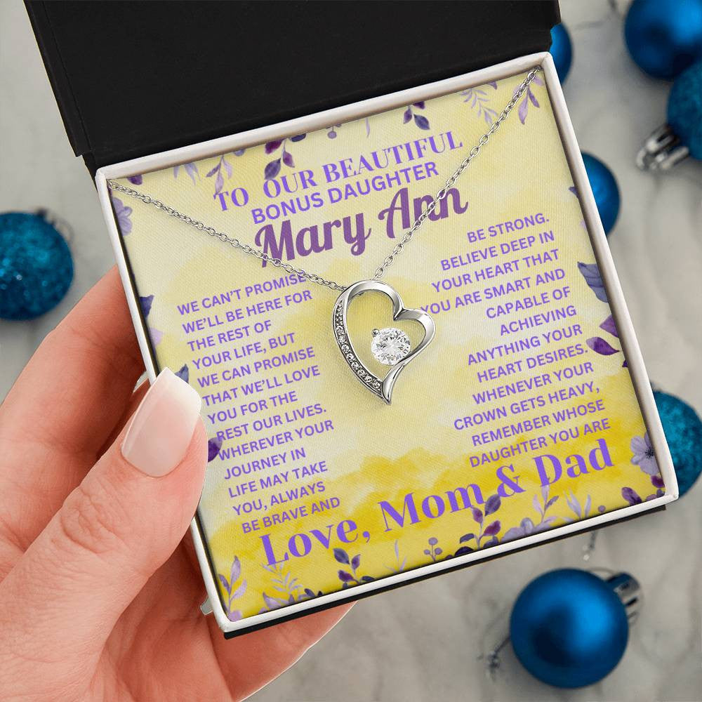 To Our Bonus Daughter Personalization Forever Love Necklace