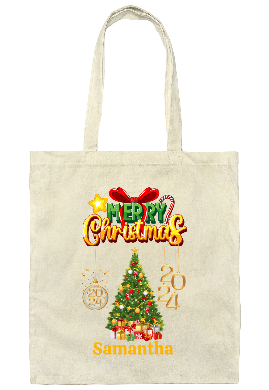 Personalized Christmas 2024 Tote Bag