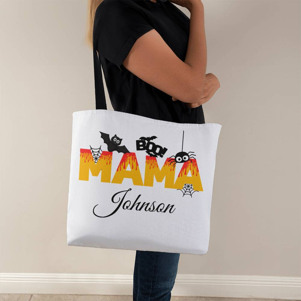 Personalized Halloween MAMA Canvas Tote Bag