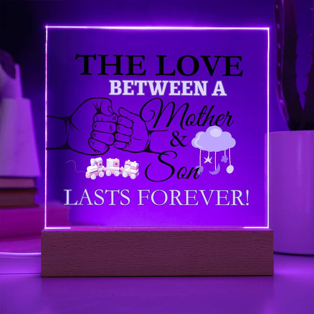 The Love Between A Mother and Son Acrylic Square Plaque