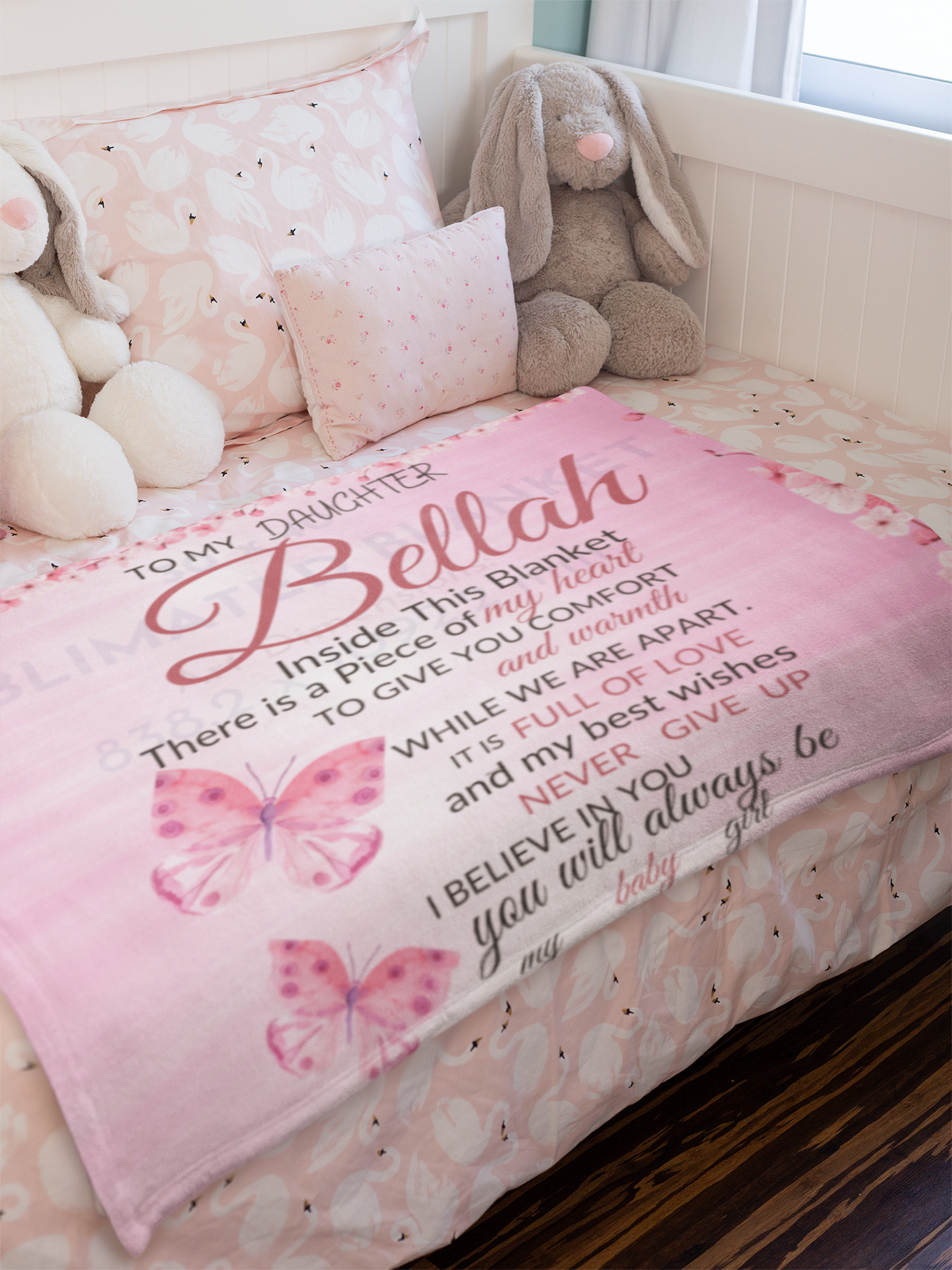 To My Daughter Personalize Blankets, Cozy Artic, Sherpa,