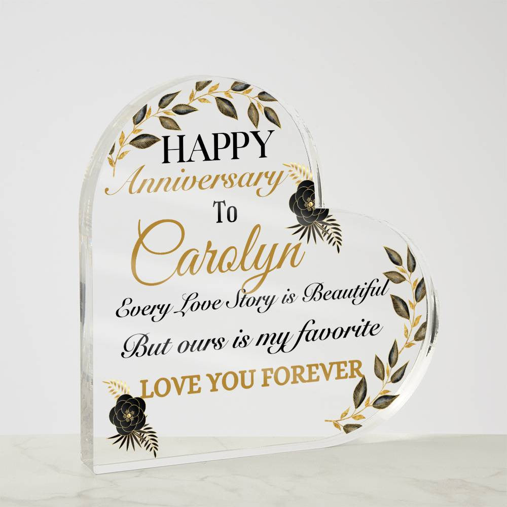 Personalize Anniversary Acrylic Heart Plaque