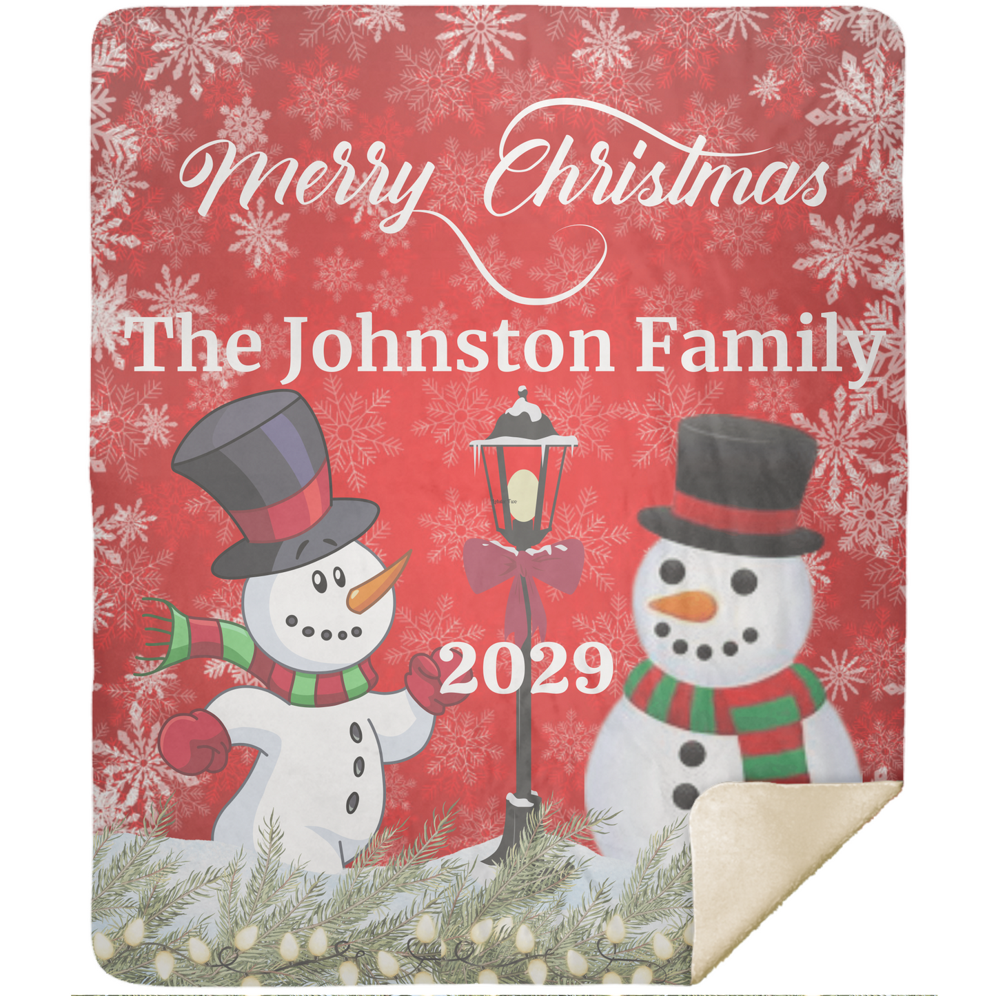 Personalized Snowman Christmas Family Blankety (3 types)