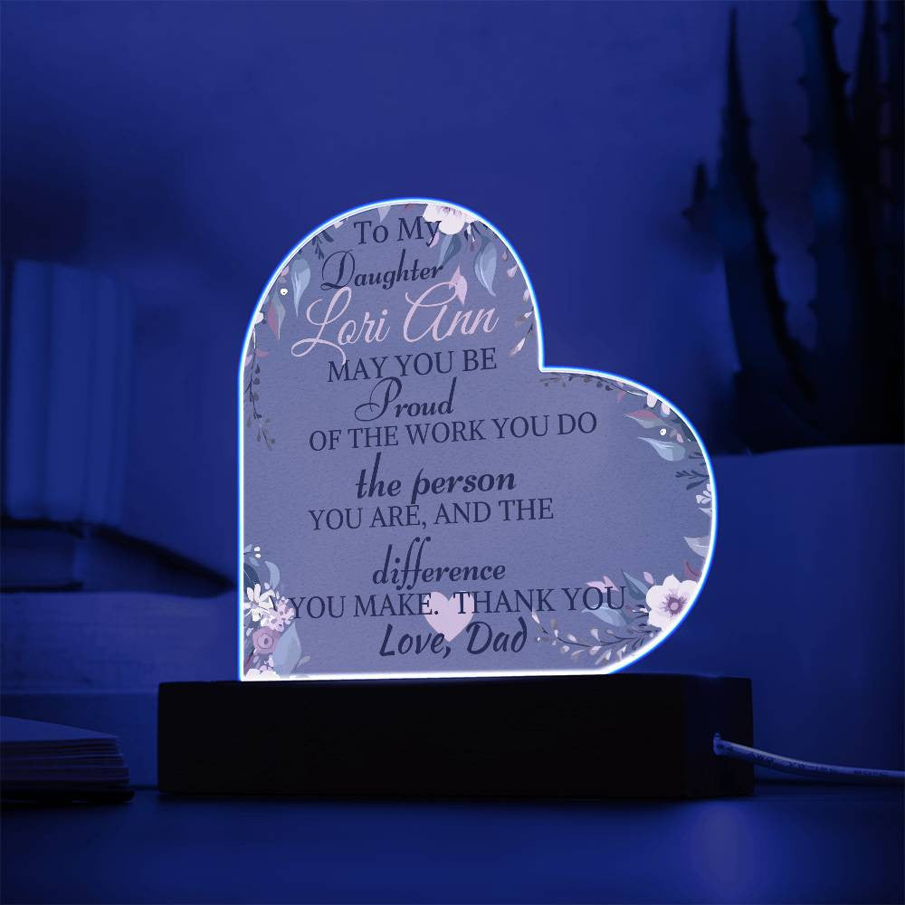 Personalize Acrylic Heart Plaque: To My Daughter