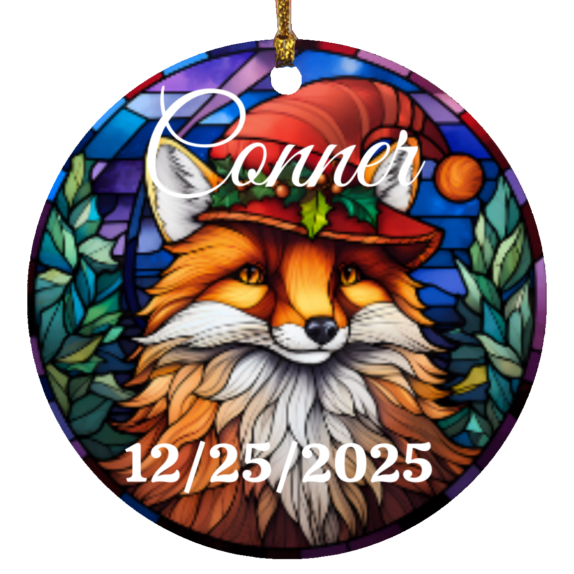 Personalized Christmas Circle Ornament