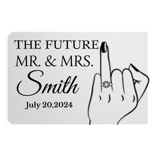 Personalized The Future Mr. & Mrs. Engagement Announcement Canvas