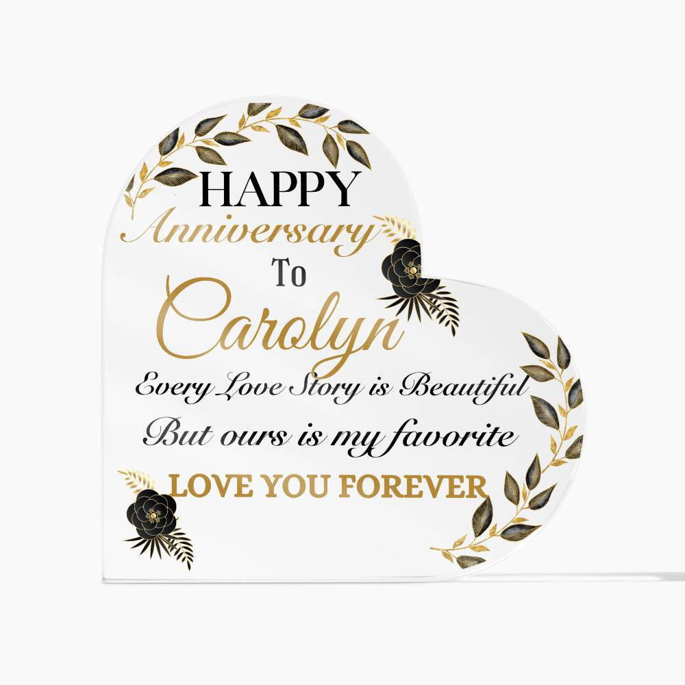 Personalize Anniversary Acrylic Heart Plaque