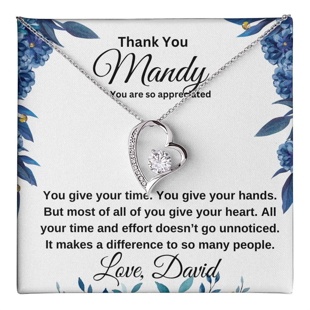 Personalized Thank You Forever Love Necklace