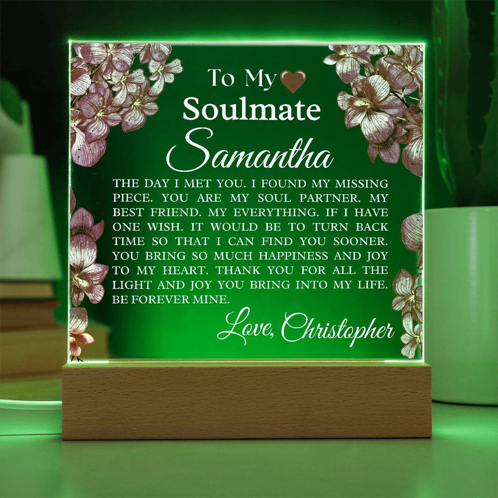 Personalized Soulmate Acrylic Square Plaque