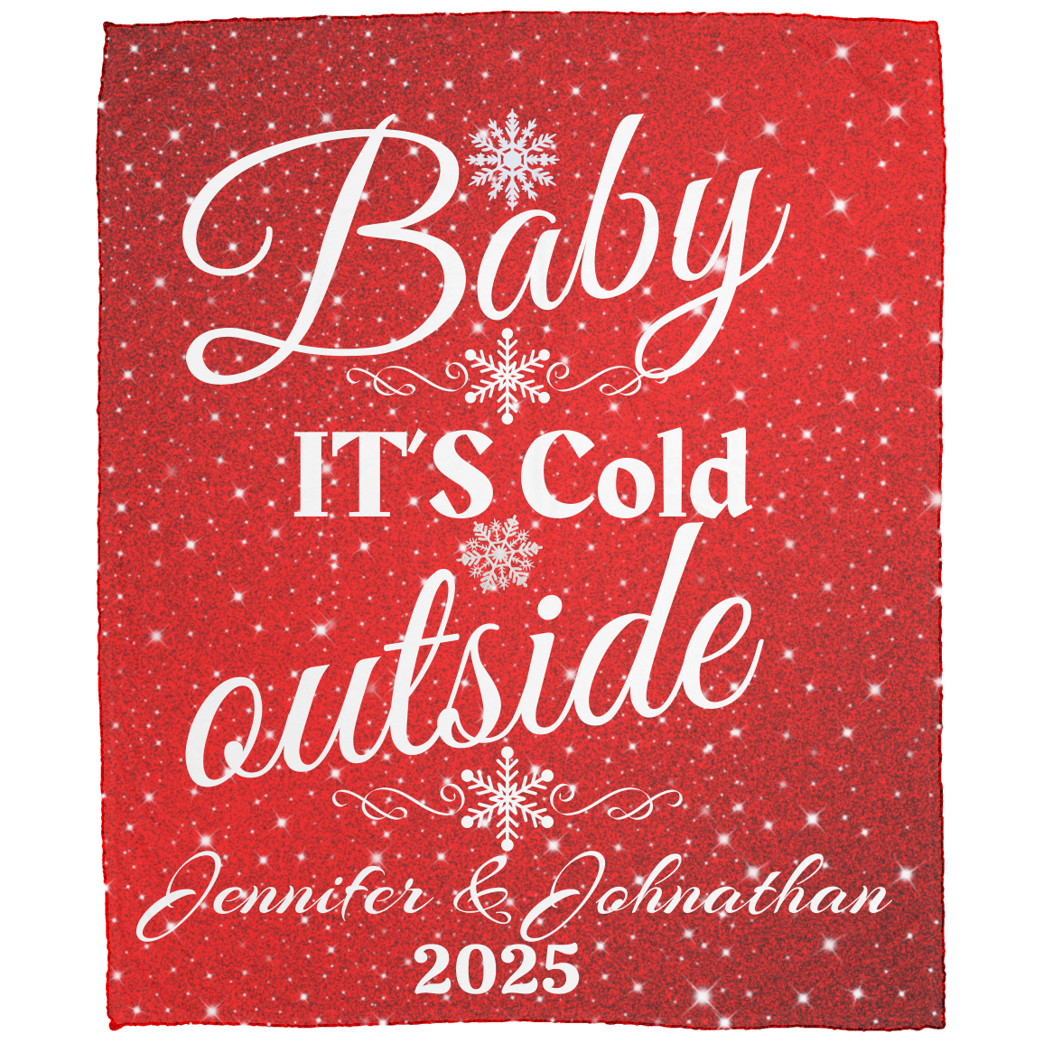 Personalized Baby It's Cold Outside Lover's Blanket