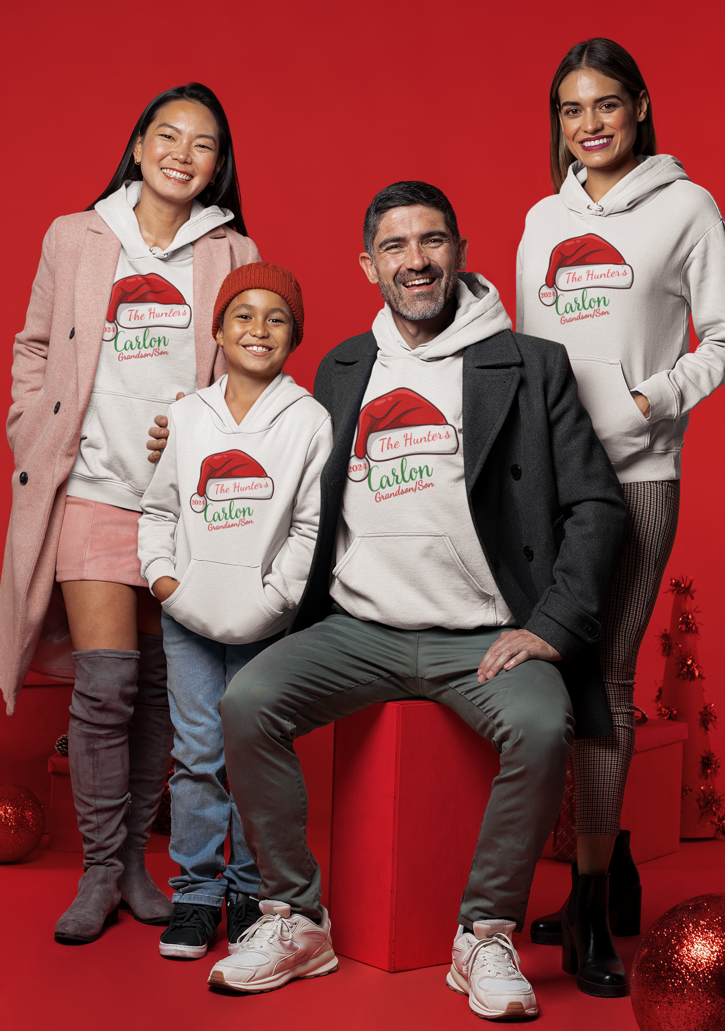 Personalized Family Christmas Youth Hooded & Sweatshirt