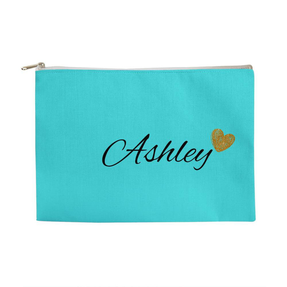 Personalized Large Cosmetic  Bag Fabric Zippered