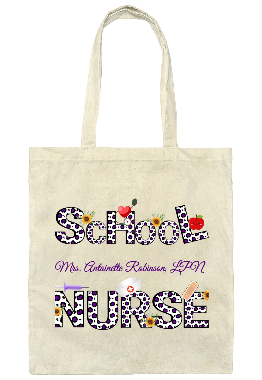 Personalized School Nurse Tote Bag