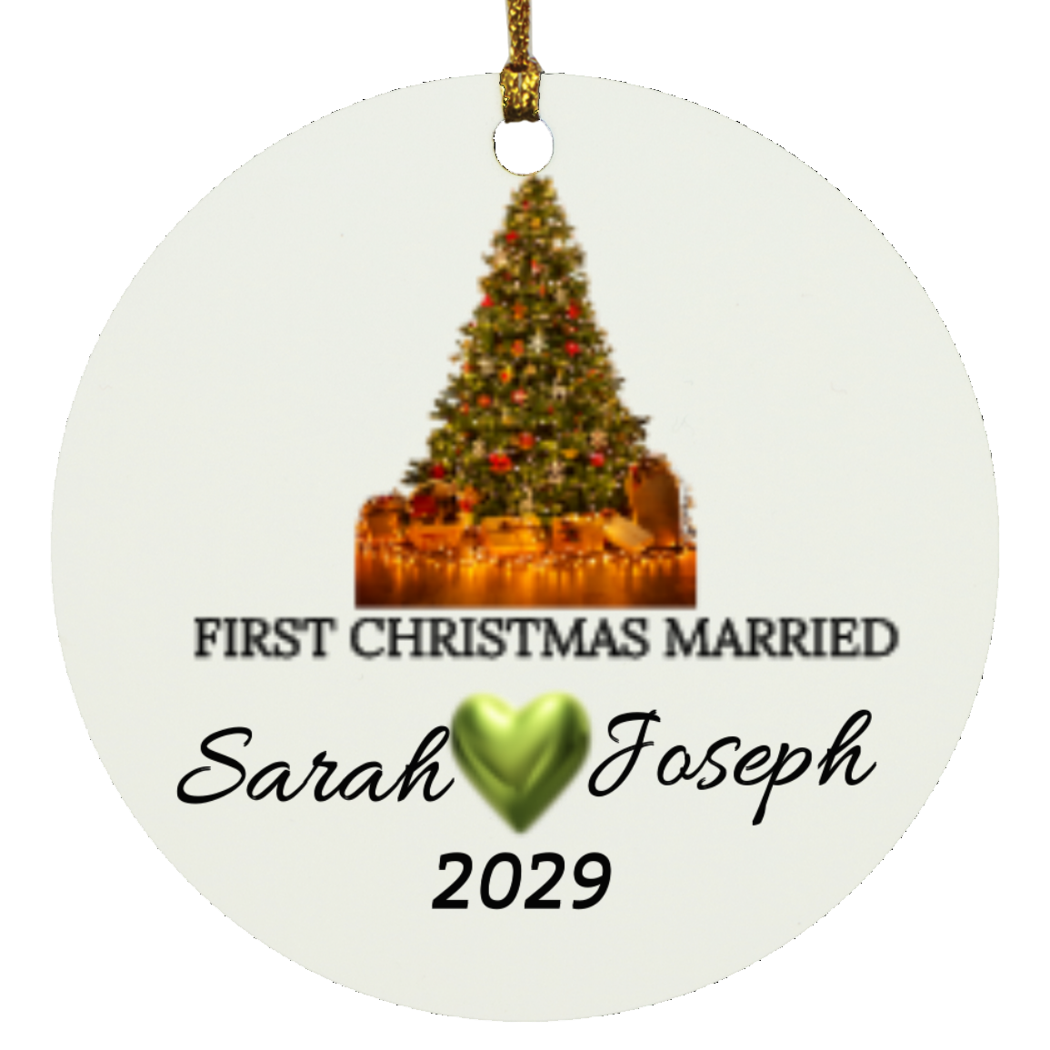 Personalized Christmas Circle Ornament