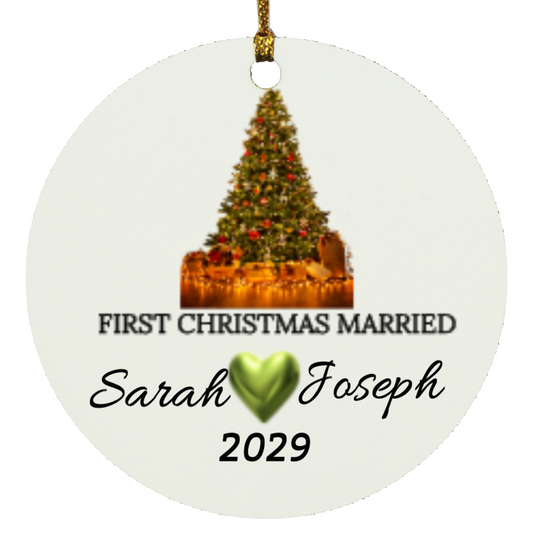 Personalized Christmas Circle Ornament