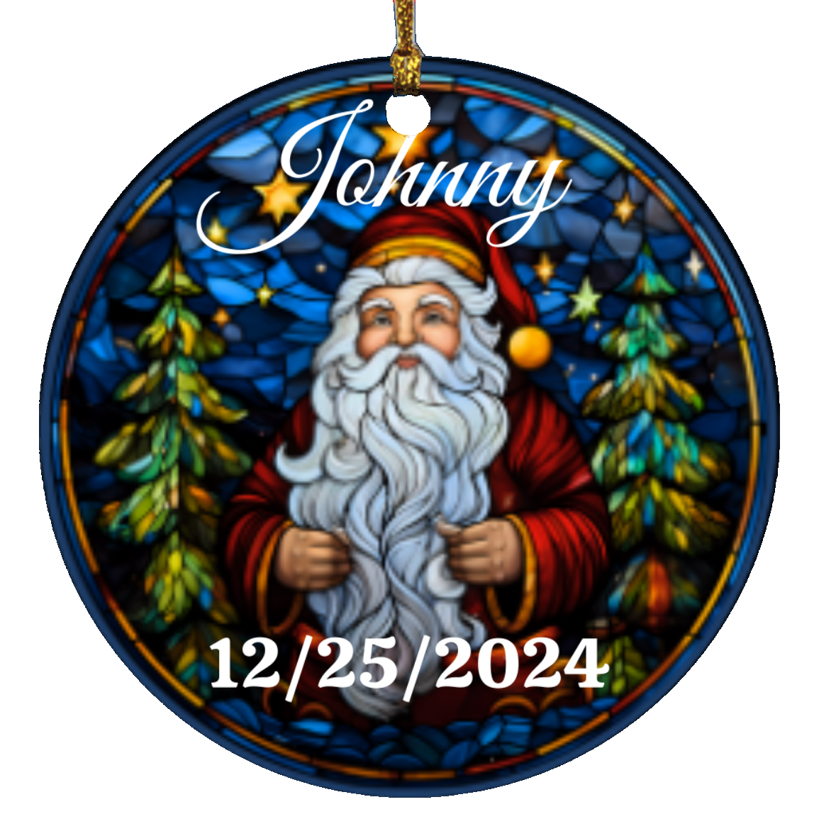 Personalized Christmas Circle Ornament