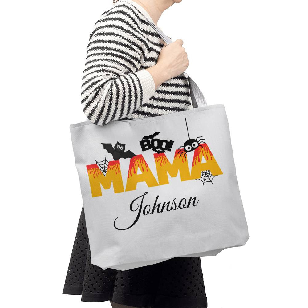 Personalized Halloween MAMA Canvas Tote Bag