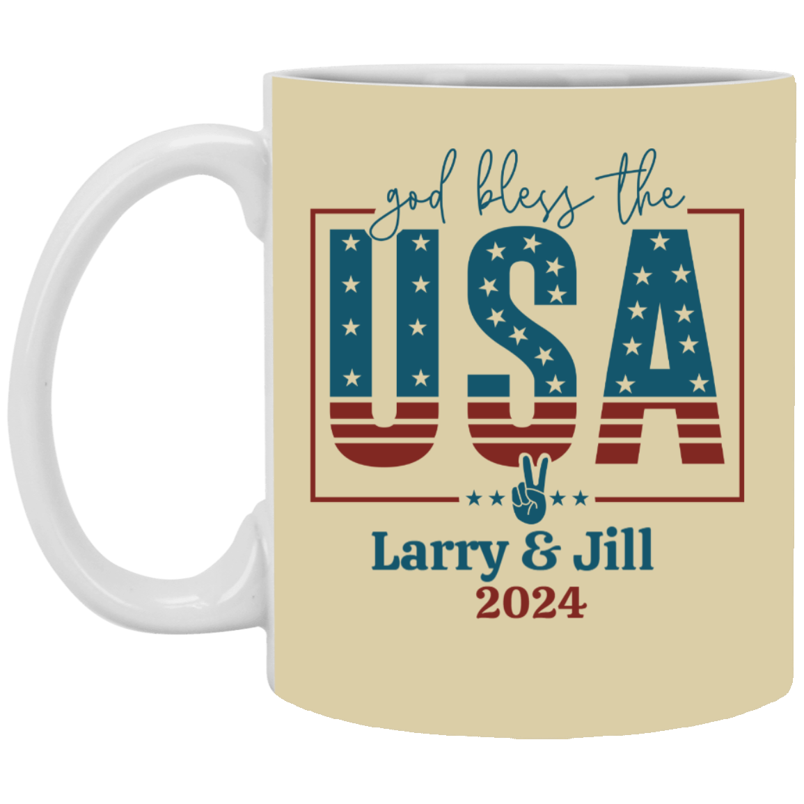 Personalize God Bless The USA 11 oz.  Mug