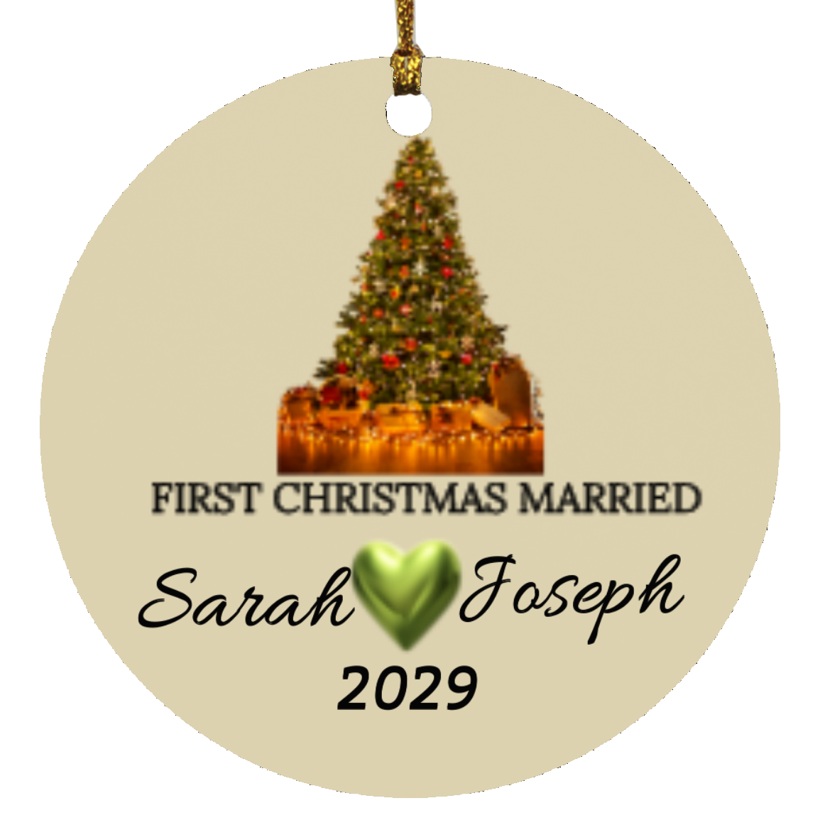 Personalized Christmas Circle Ornament