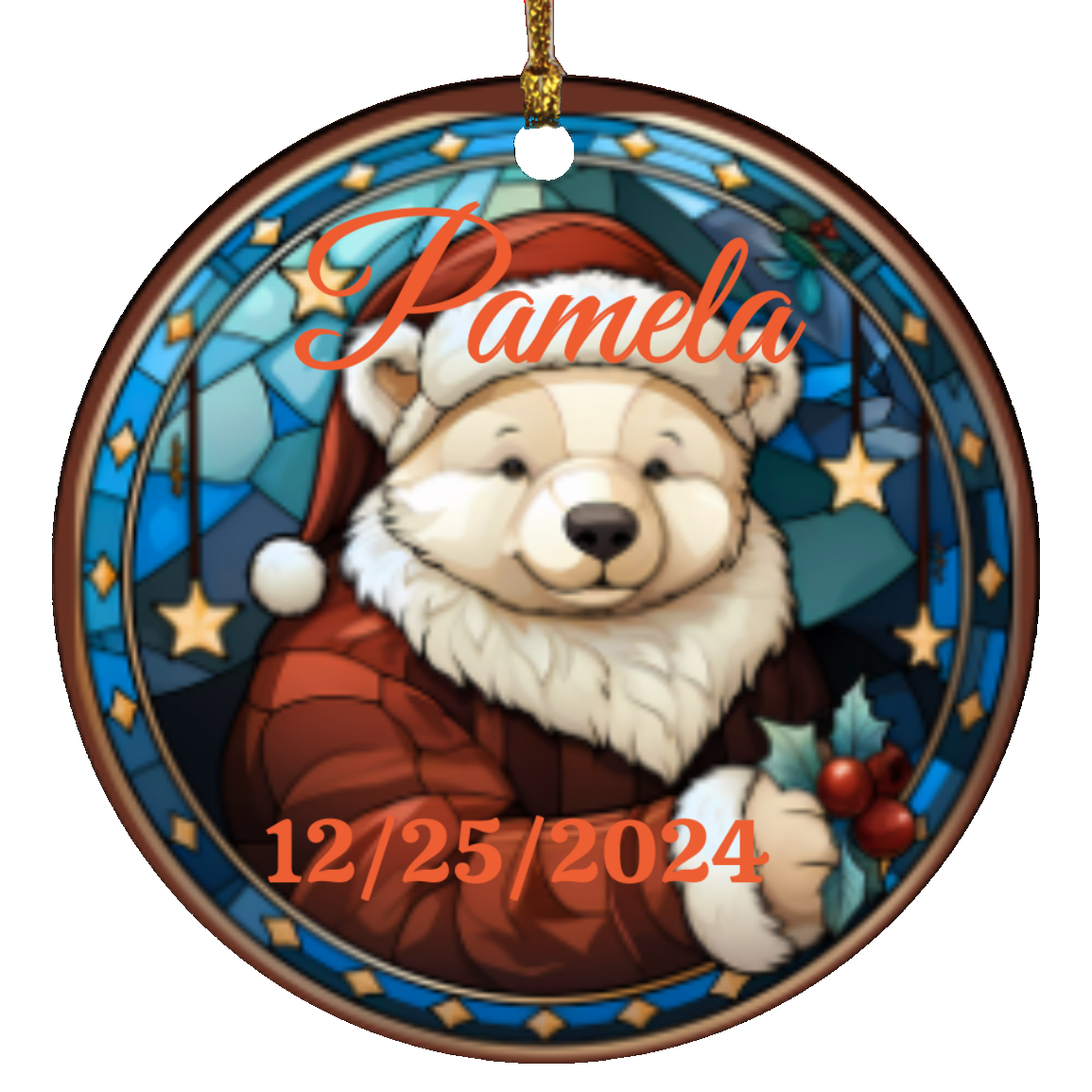 Personalized Christmas Circle Ornament