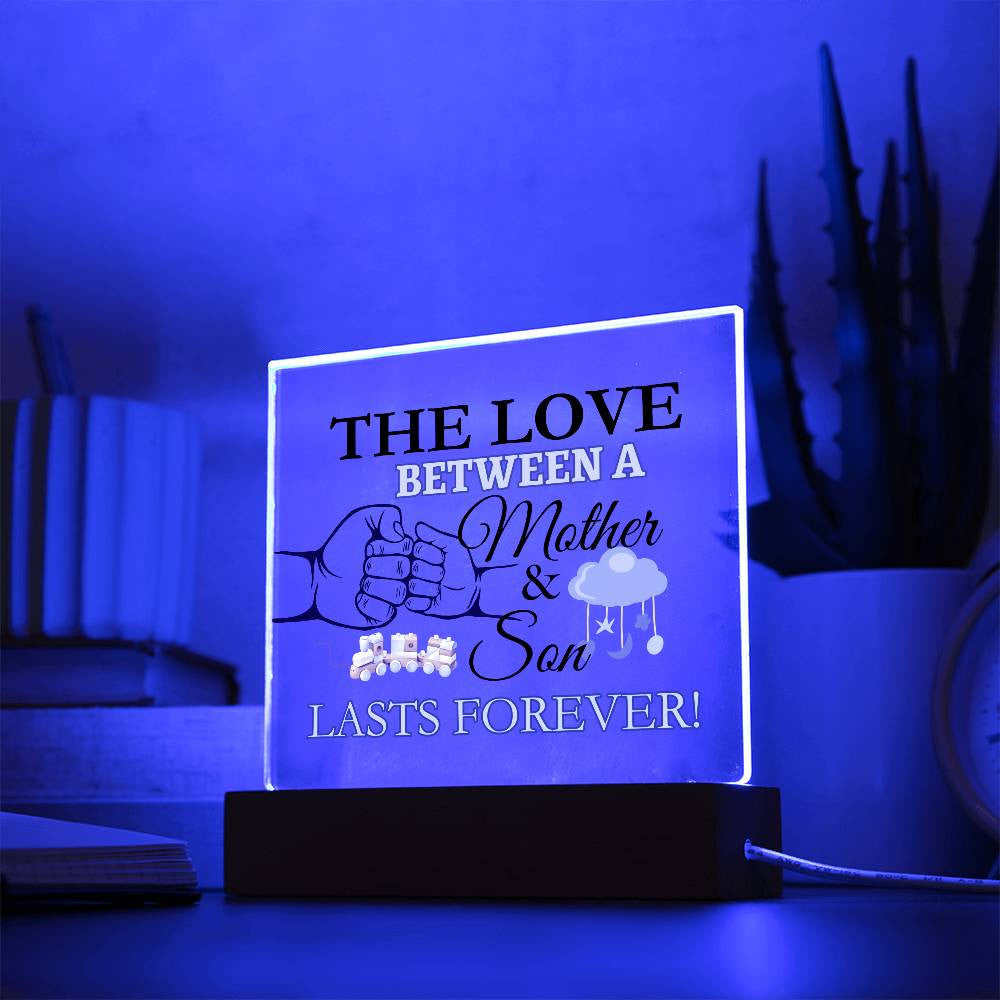 The Love Between A Mother and Son Acrylic Square Plaque