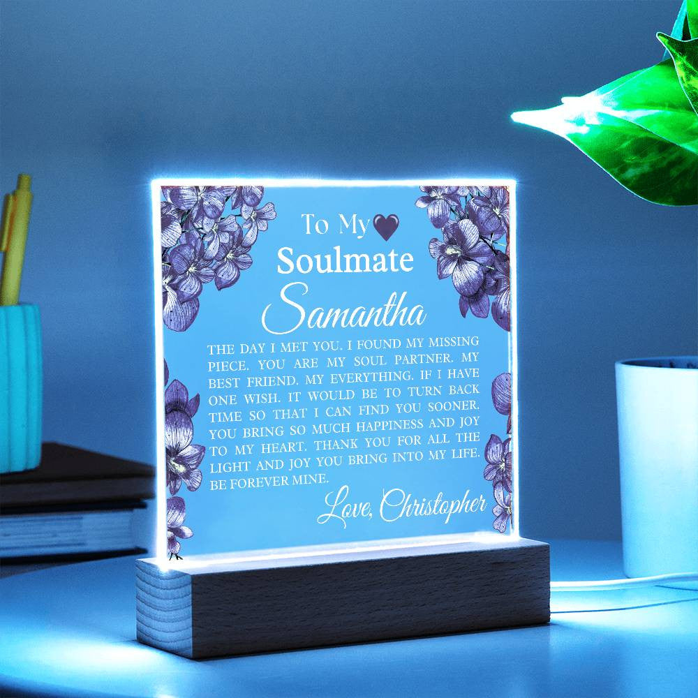 Personalized Soulmate Acrylic Square Plaque