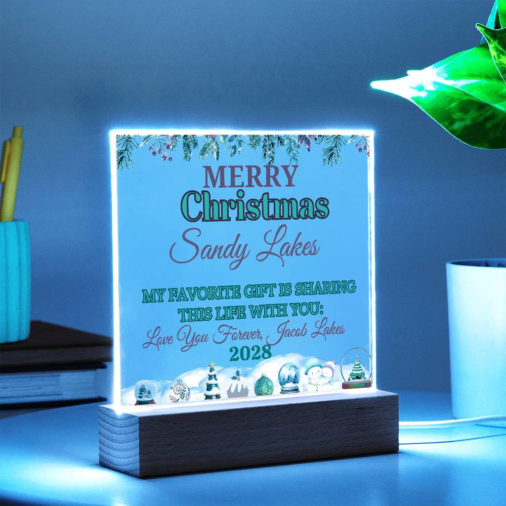 Merry Christmas Acrylic Square Plaque