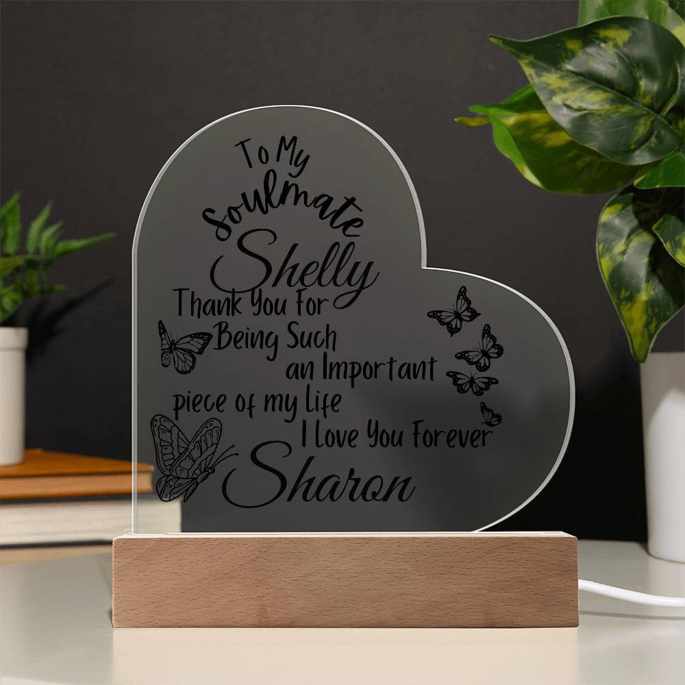 Personalize Soulmate Acrylic Heart Plaque