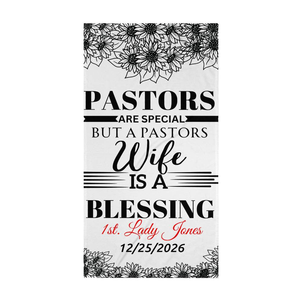 Personalize Pastor Wife Beach Towel