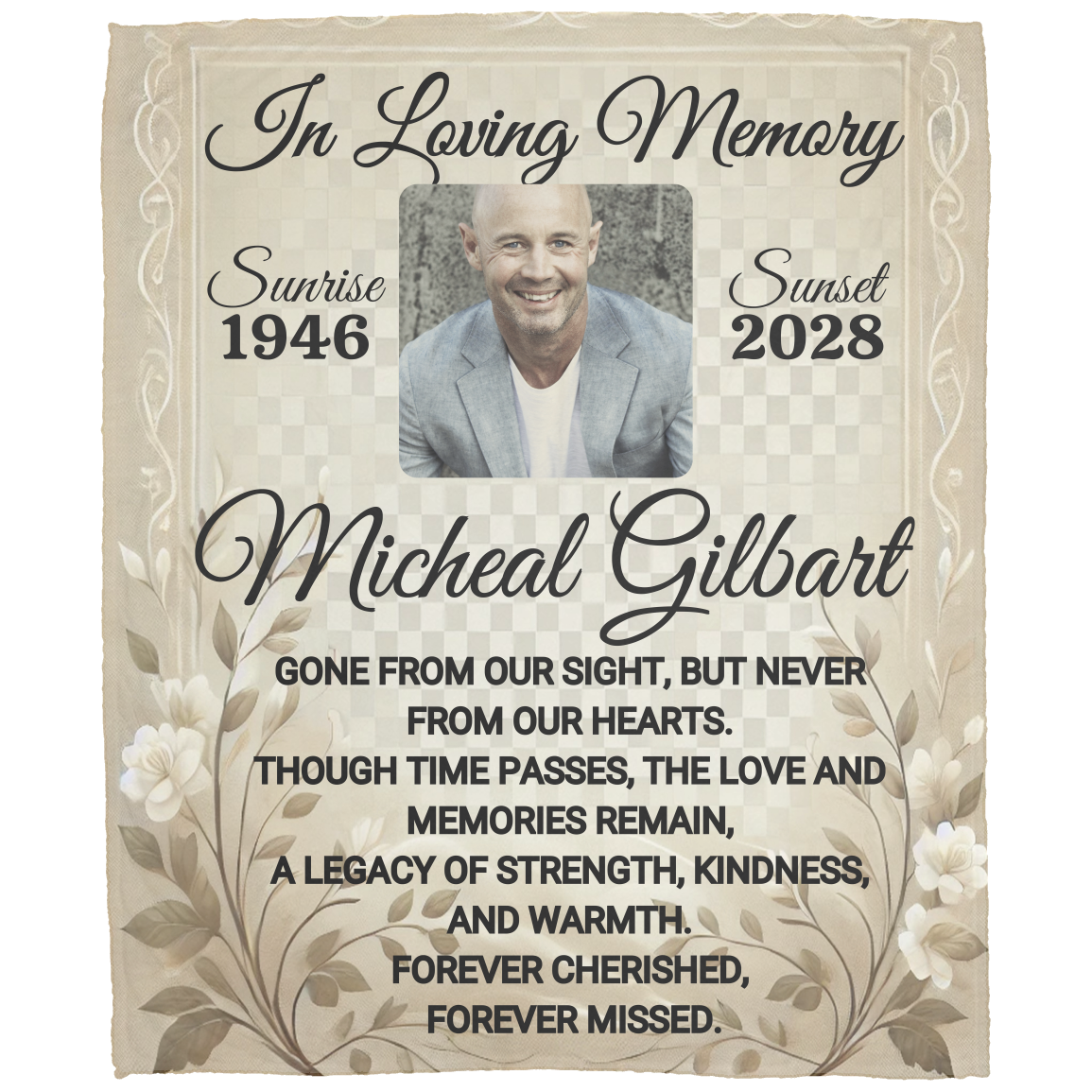 Personalized Memorial Blanket (3) Types