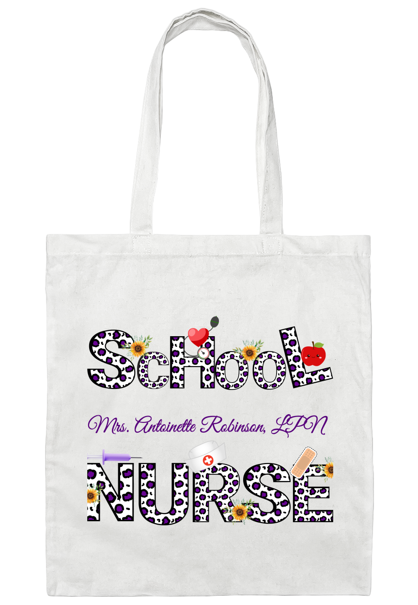 Personalized School Nurse Tote Bag