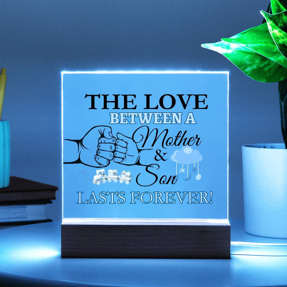 The Love Between A Mother and Son Acrylic Square Plaque