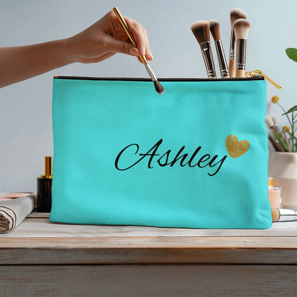 Personalized Large Cosmetic  Bag Fabric Zippered