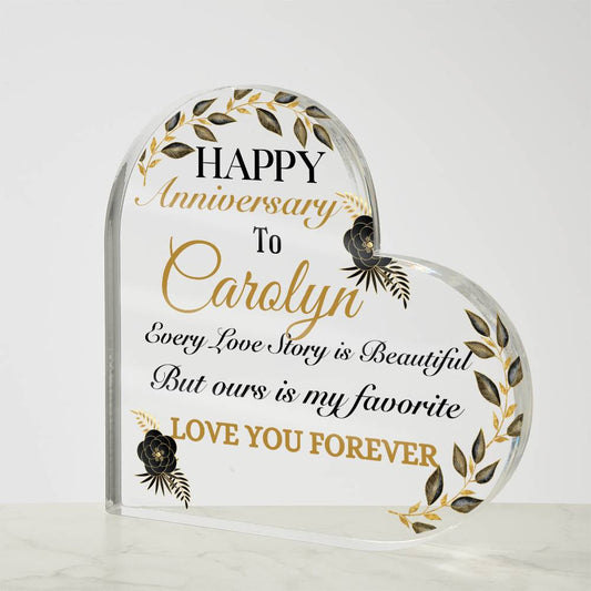 Personalize Anniversary Acrylic Heart Plaque