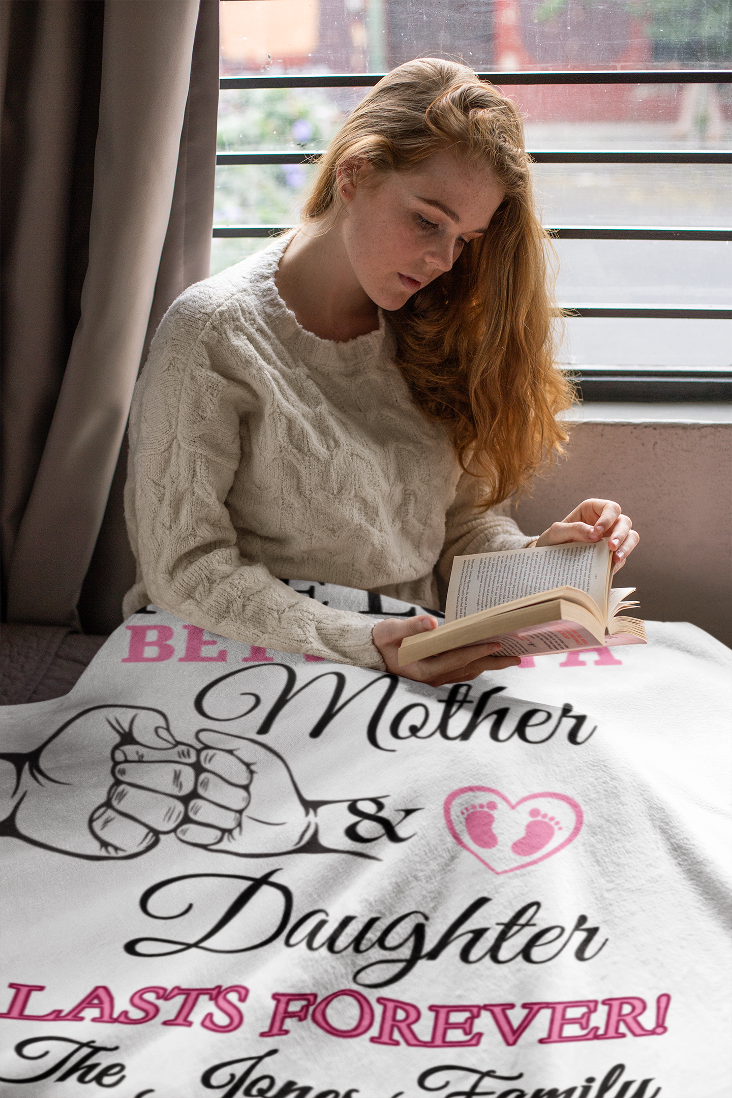 Personalized The Love Between A Mother & Daughter Blanket, Mink Sherpa, Cozy Fleece, Artic Fleece