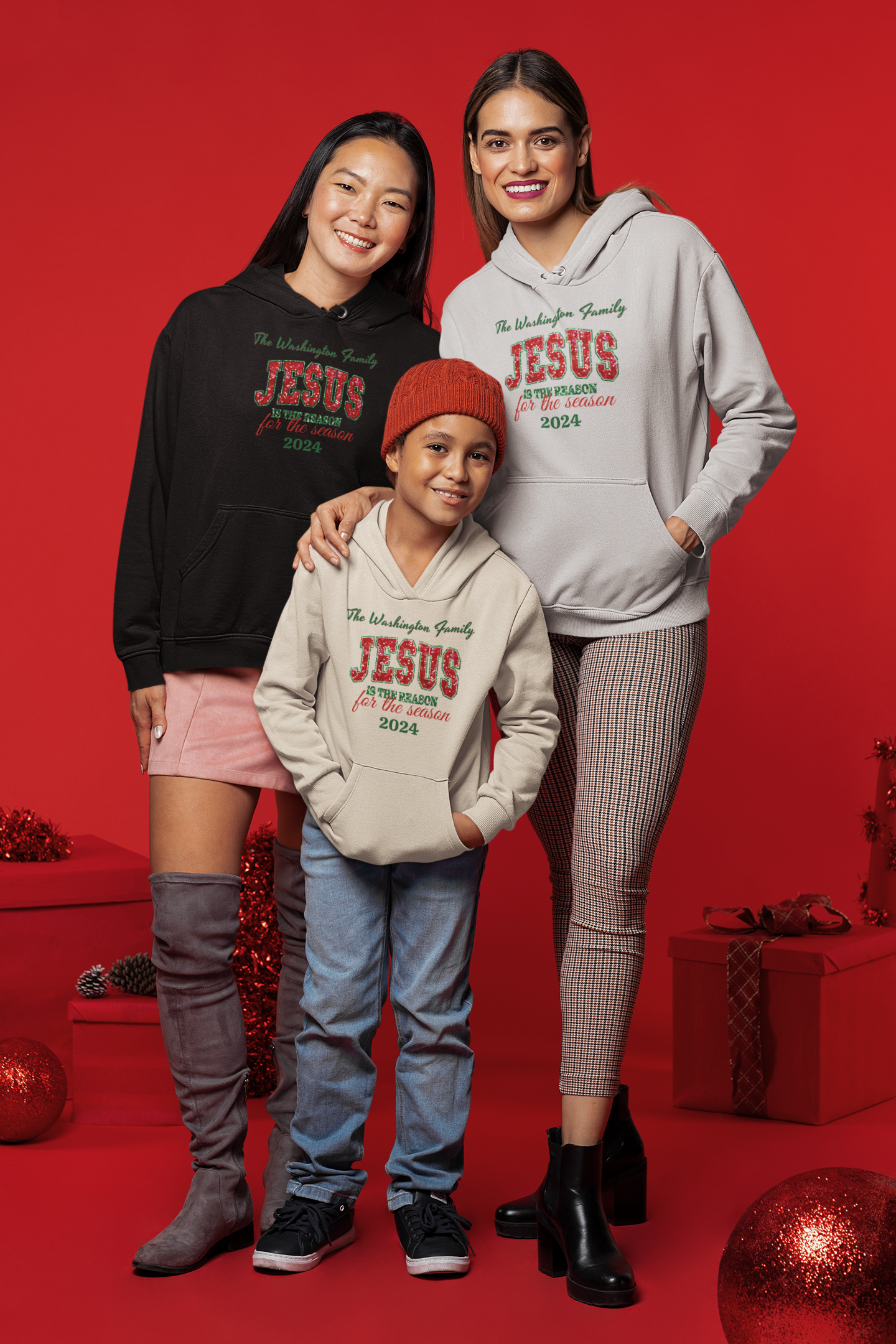 Personalized Christmas Jesus Is The Reason Hooded  & Sweatshirt