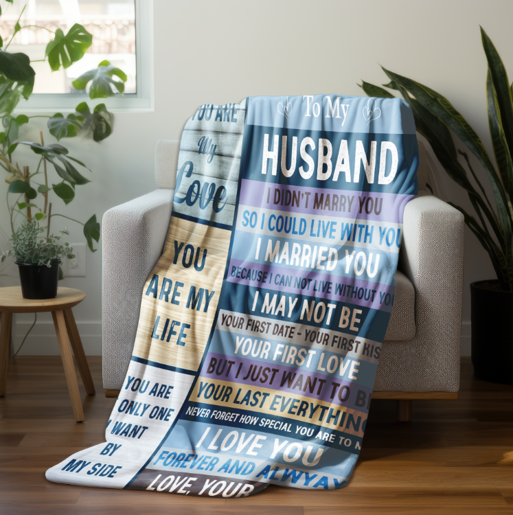 To My Husband Arctic Fleece Blanket 50x60