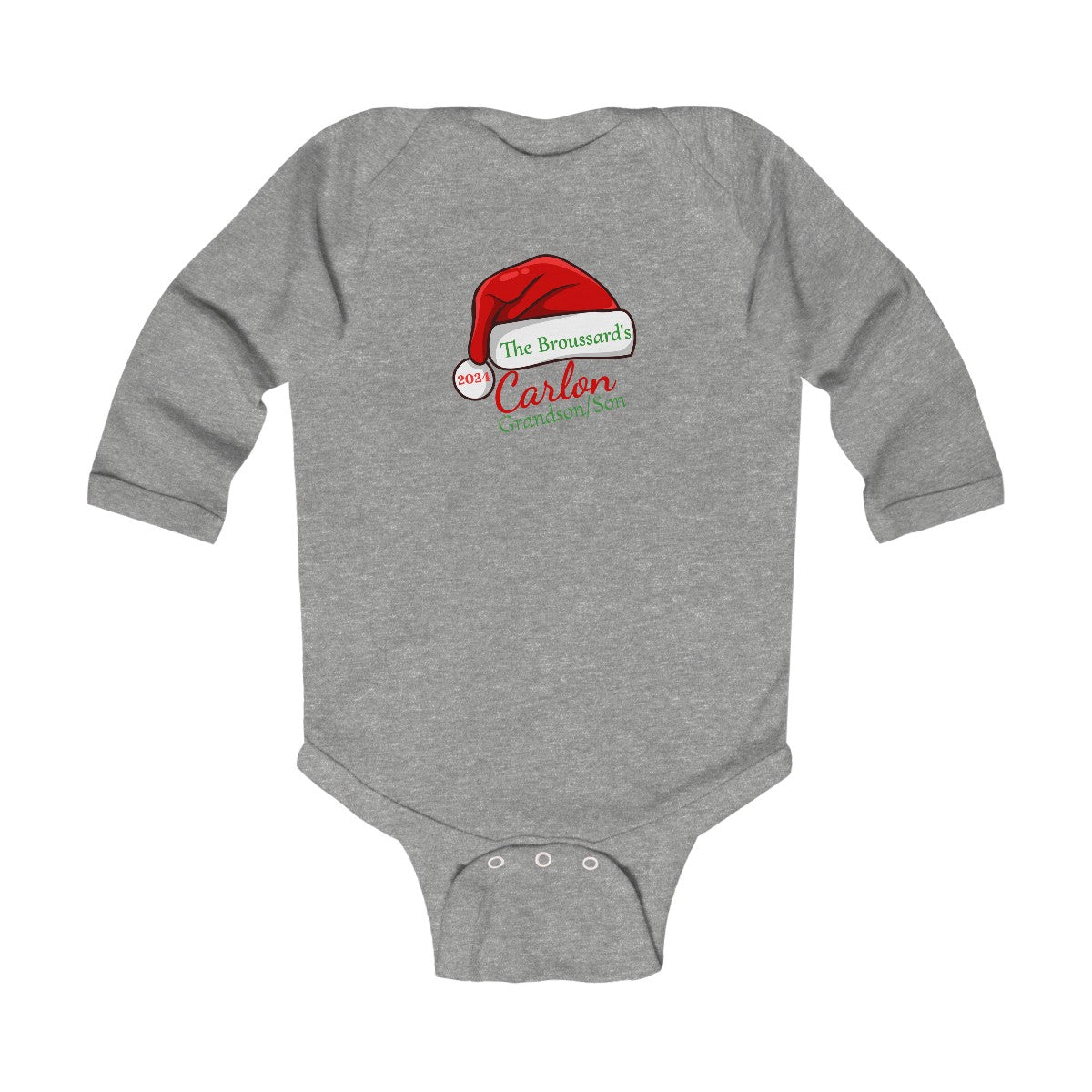 Personalized Family Christmas Infant Long Sleeve Bodysuit & Toddler Long Sleeve Tee