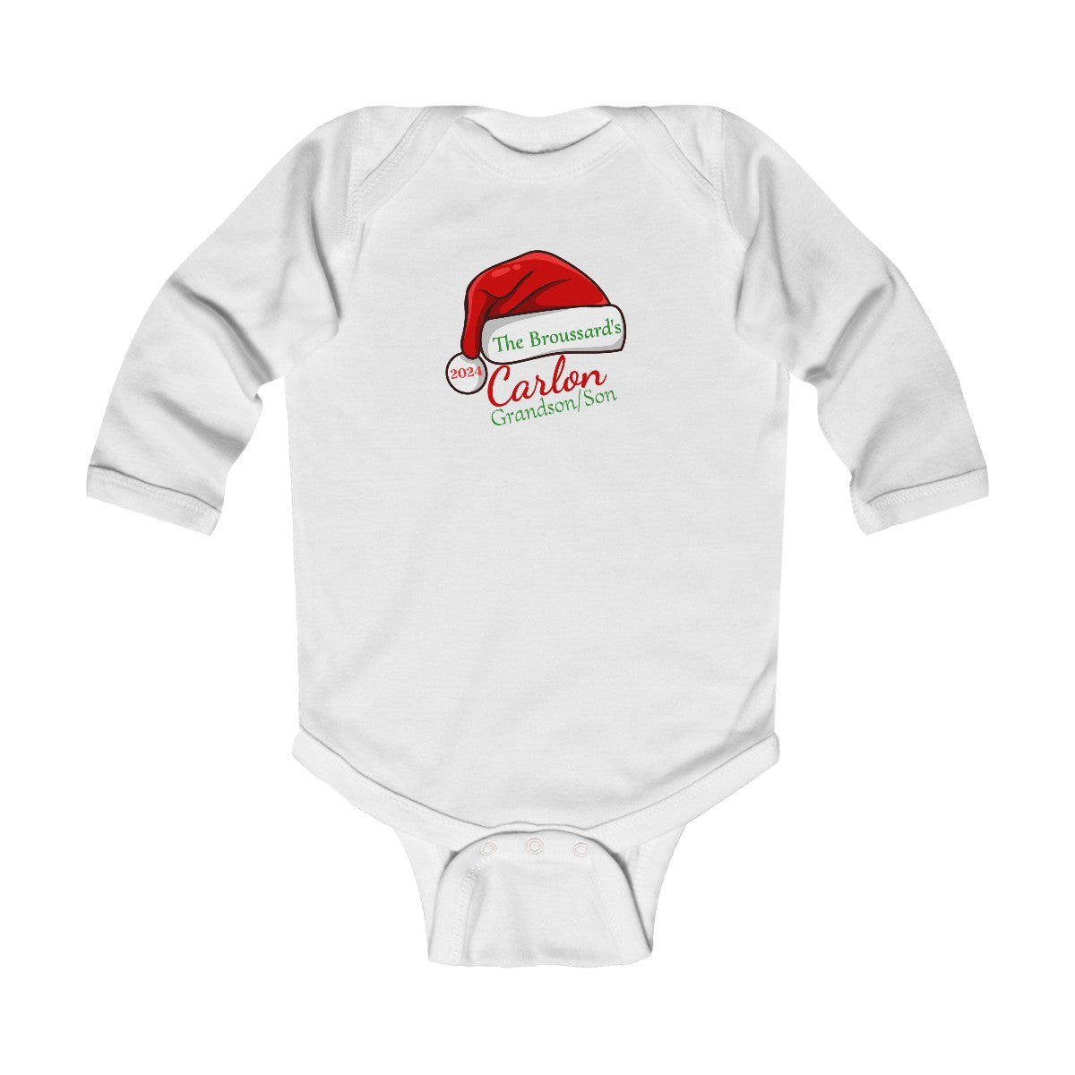 Personalized Family Christmas Infant Long Sleeve Bodysuit & Toddler Long Sleeve Tee