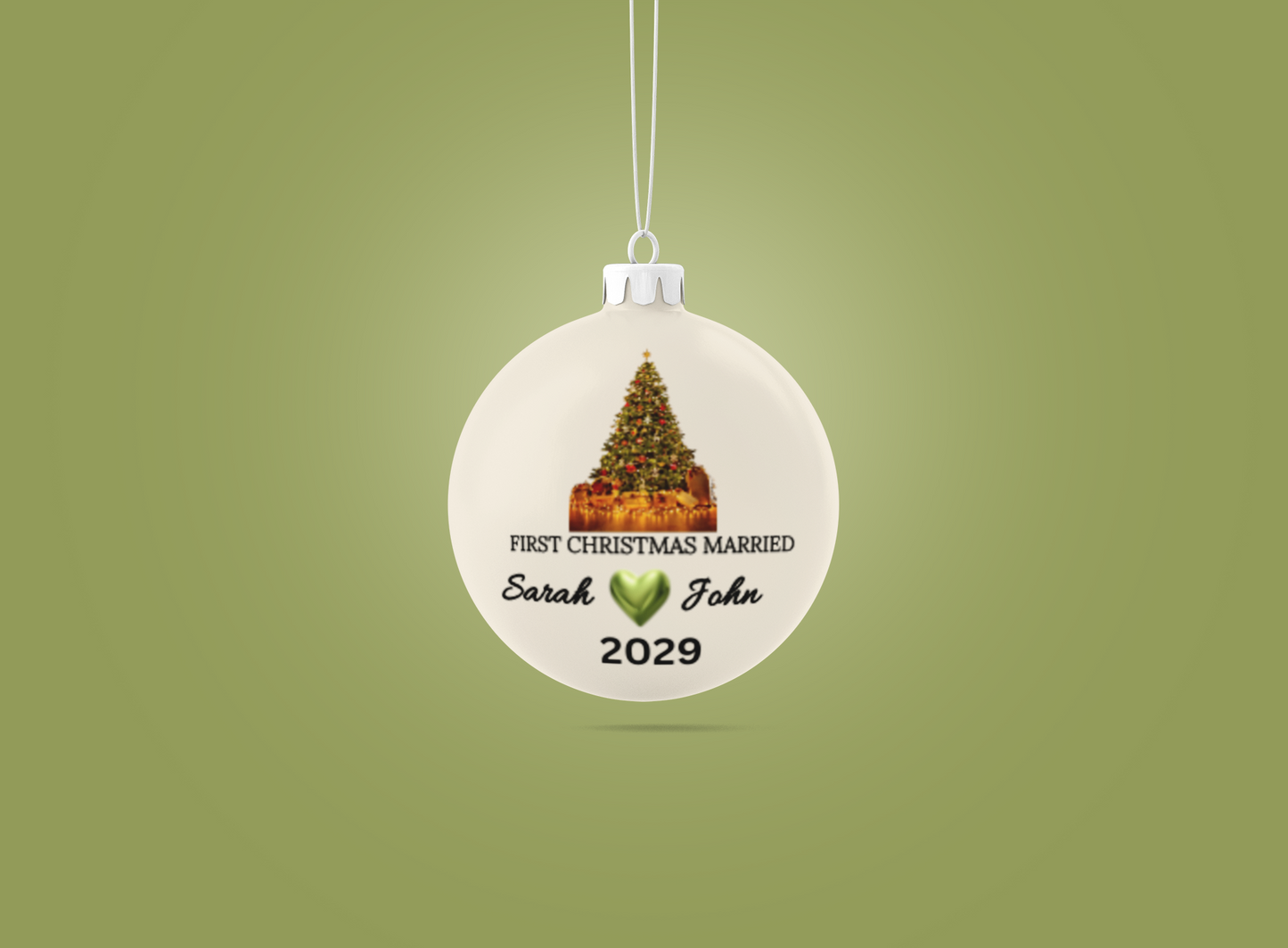 Personalized Christmas Circle Ornament