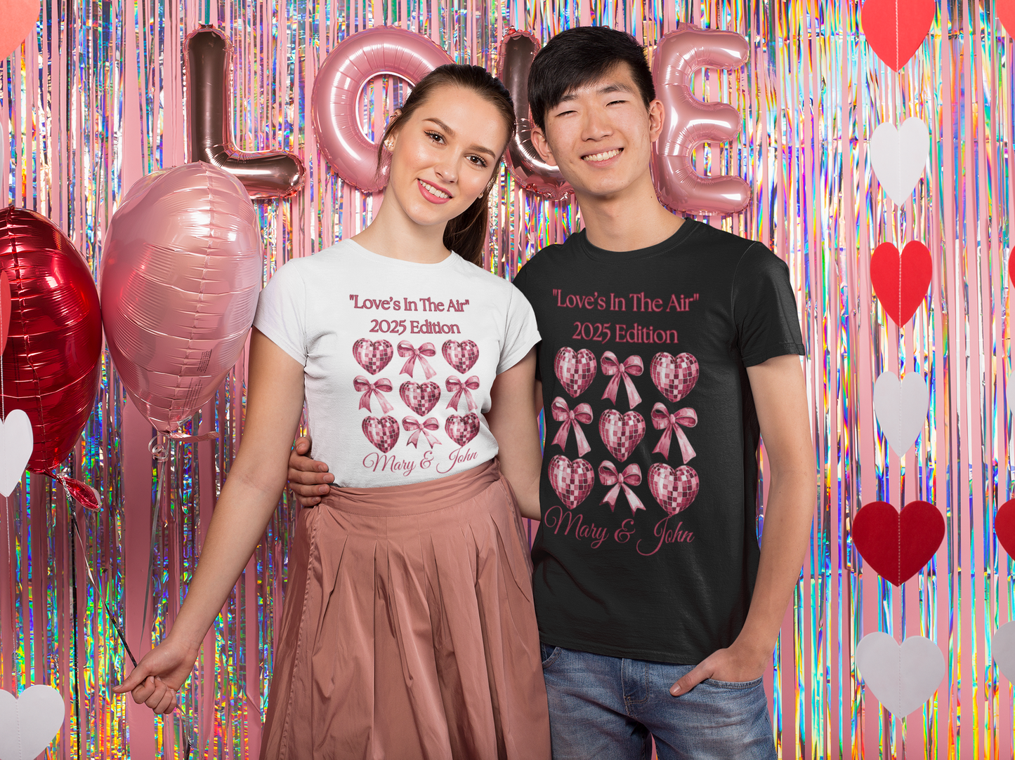 Personalize Love Is In The Air 2025 Edition Unisex Cotton Tee