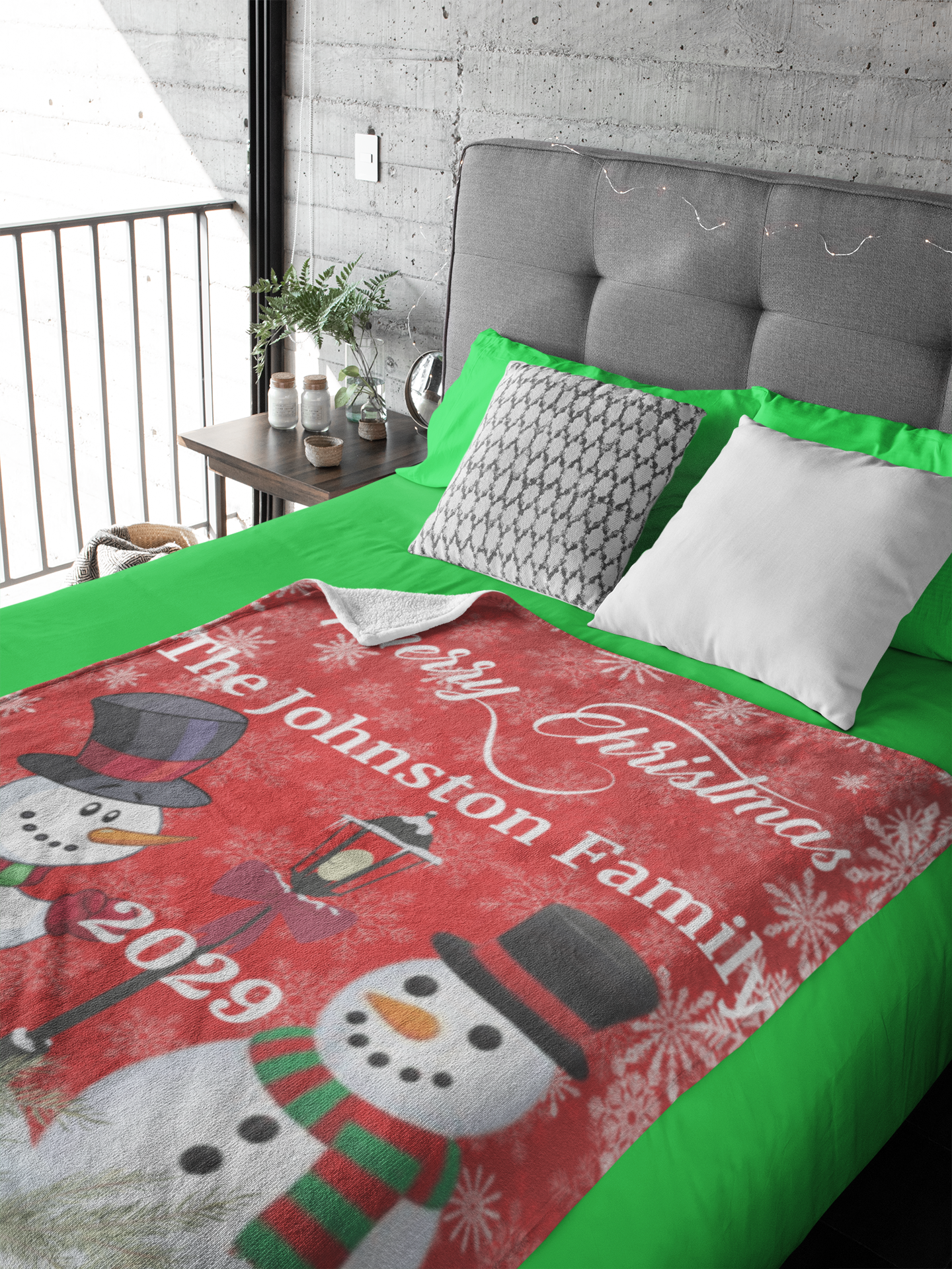 Personalized Snowman Christmas Family Blankety (3 types)