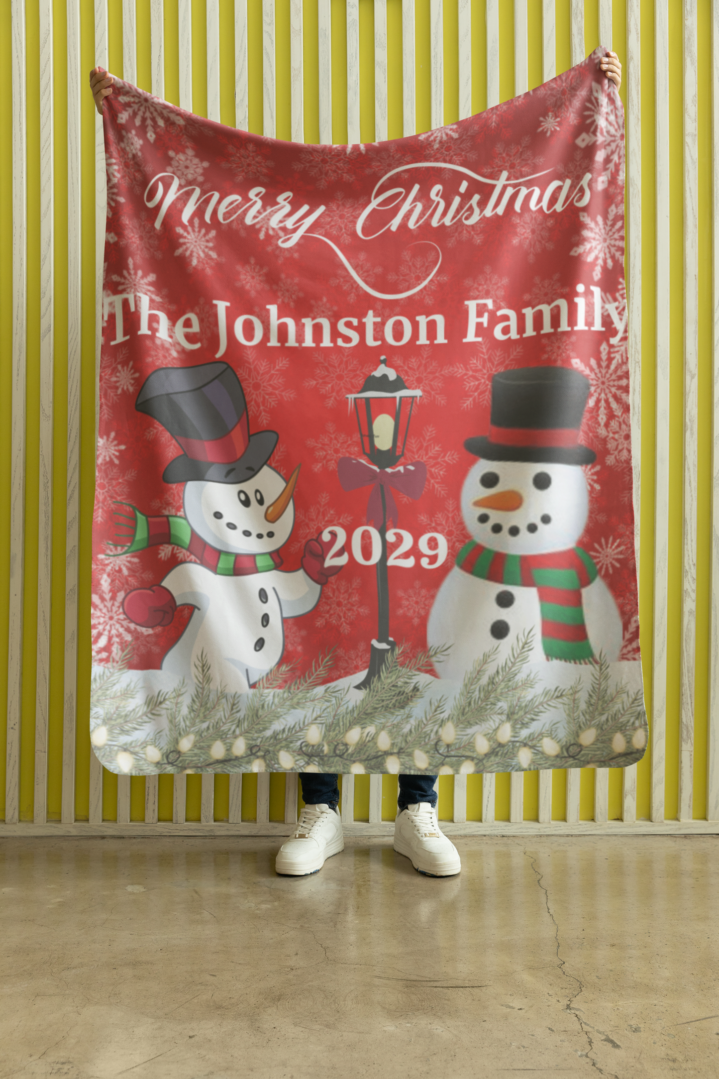 Personalized Snowman Christmas Family Blankety (3 types)